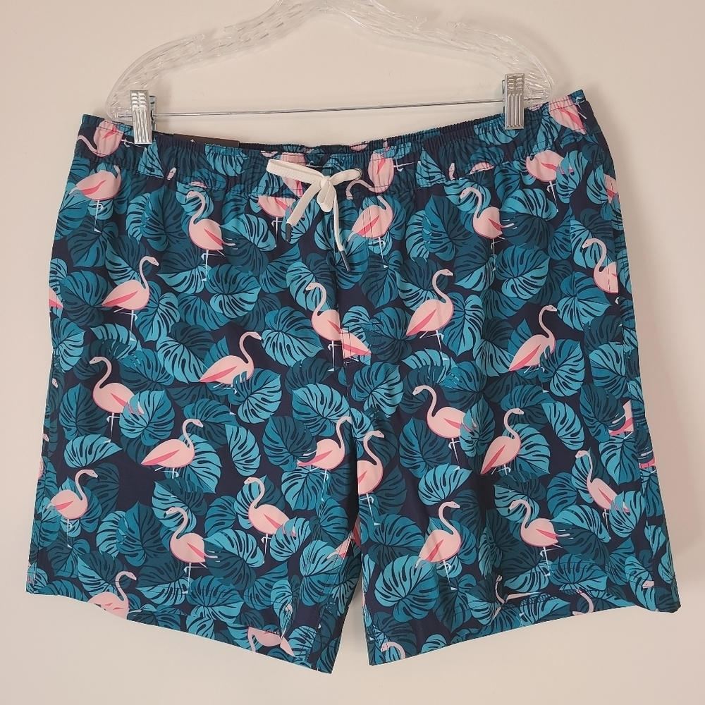 NWT Resort Men's Palm Flamingo Swim Trunks Size XL